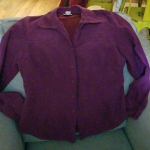Purple velvet-feel blouse